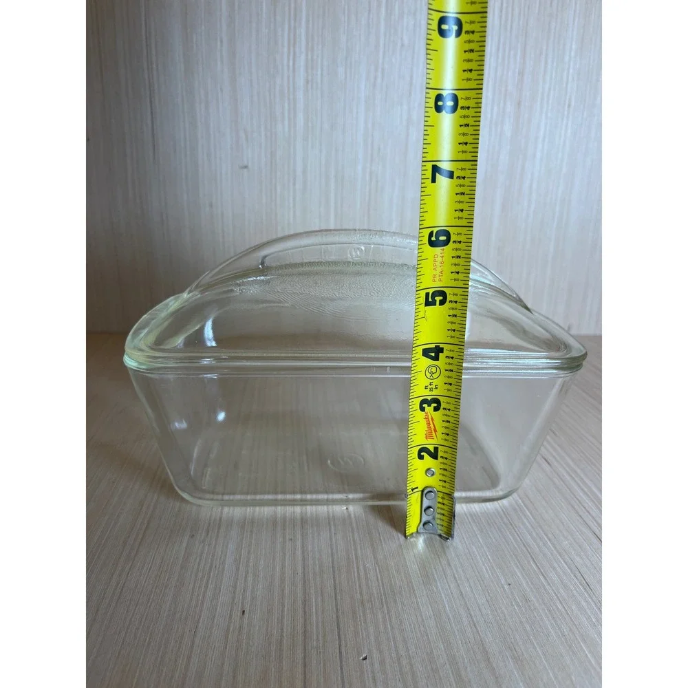 Vintage Westinghouse Clear Glass Refrigerator Dish with Lid Rectangular Storage